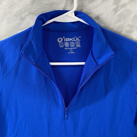 IBKUL Shirt women's Small Active 1/4 Zip Pullover Performance Blue Outdoor UPF - Picture 4 of 11